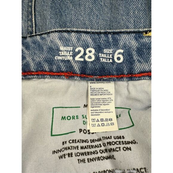 Tommy Hilfiger Women’s 6 Low Rise Wide Leg Baggy Cargo Jeans Relaxed Denim - Picture 5 of 9